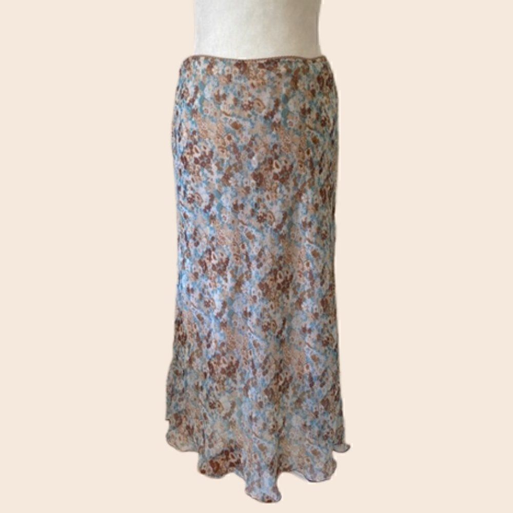 Vintage 90's Le Belle Floral Midi Skirt Size 11